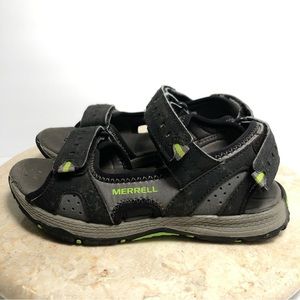 Merrell Boys sz 1M Panther Strap‎ Sandal Water Shoes Hiking Sandals Black
